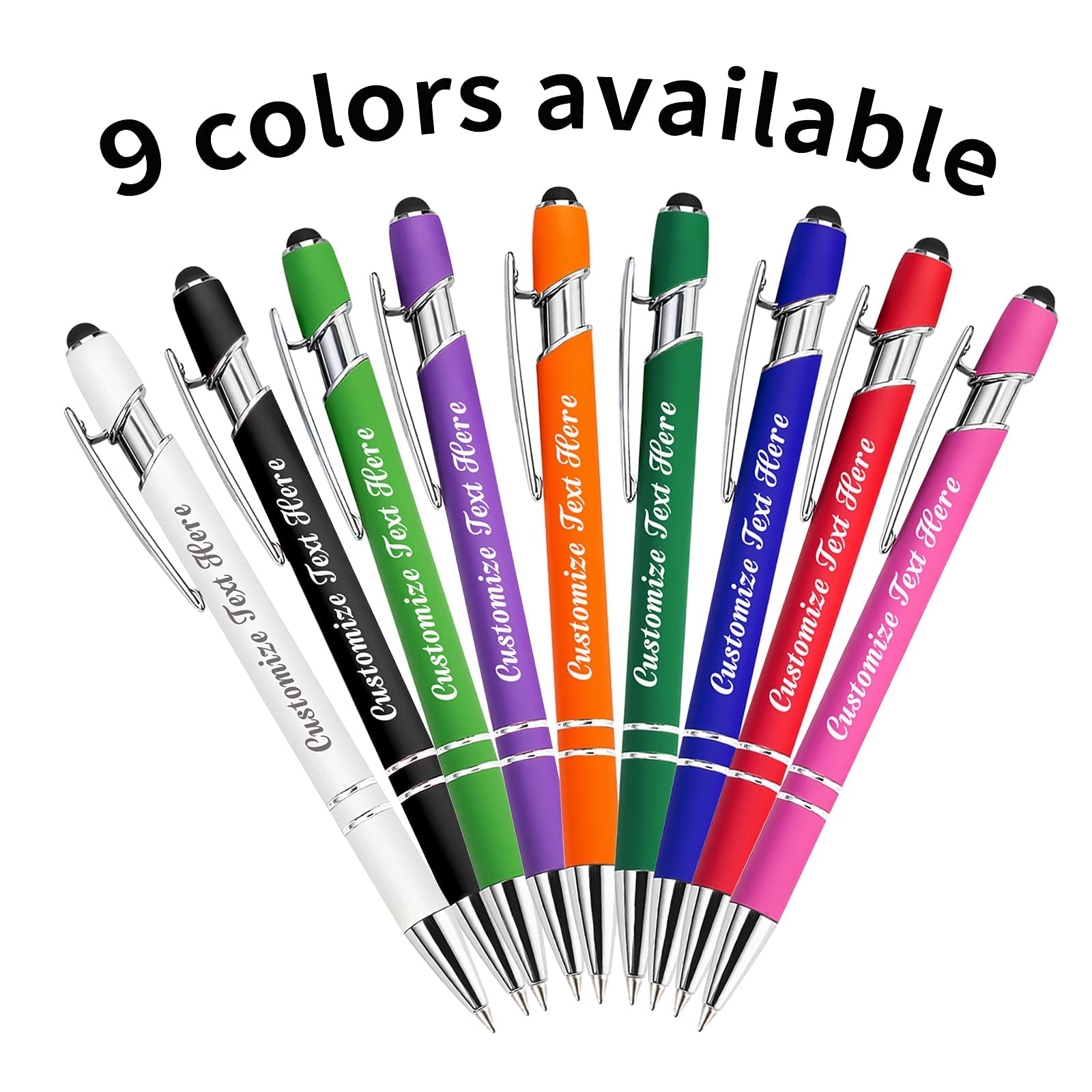 MOUZYLCASE 12 Pcs Personalized Pens Custom Ballpoint Pens with Name Logo Customized Ink Pens with