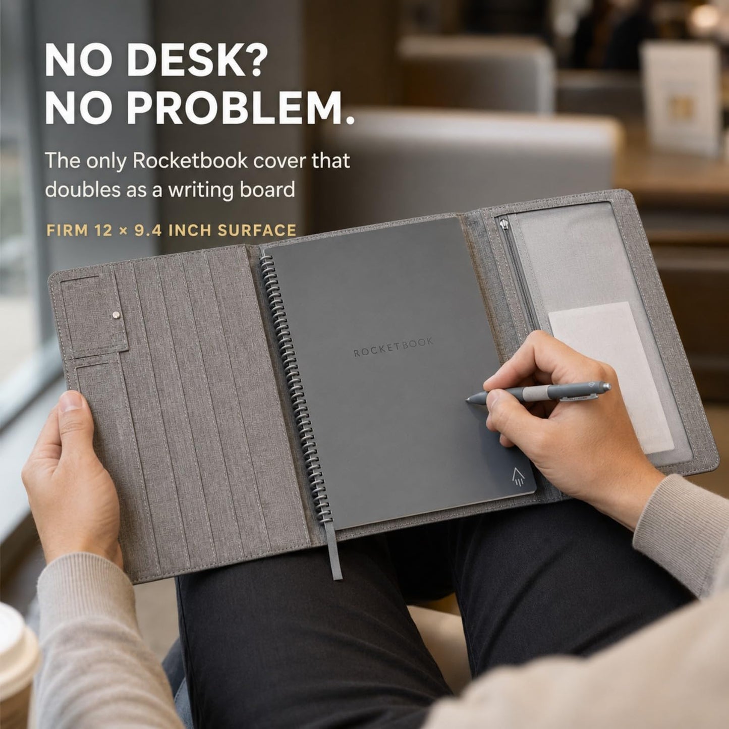 Folio Cover for Rocketbook Letter Size, Trifold Waterproof Notebook Case
