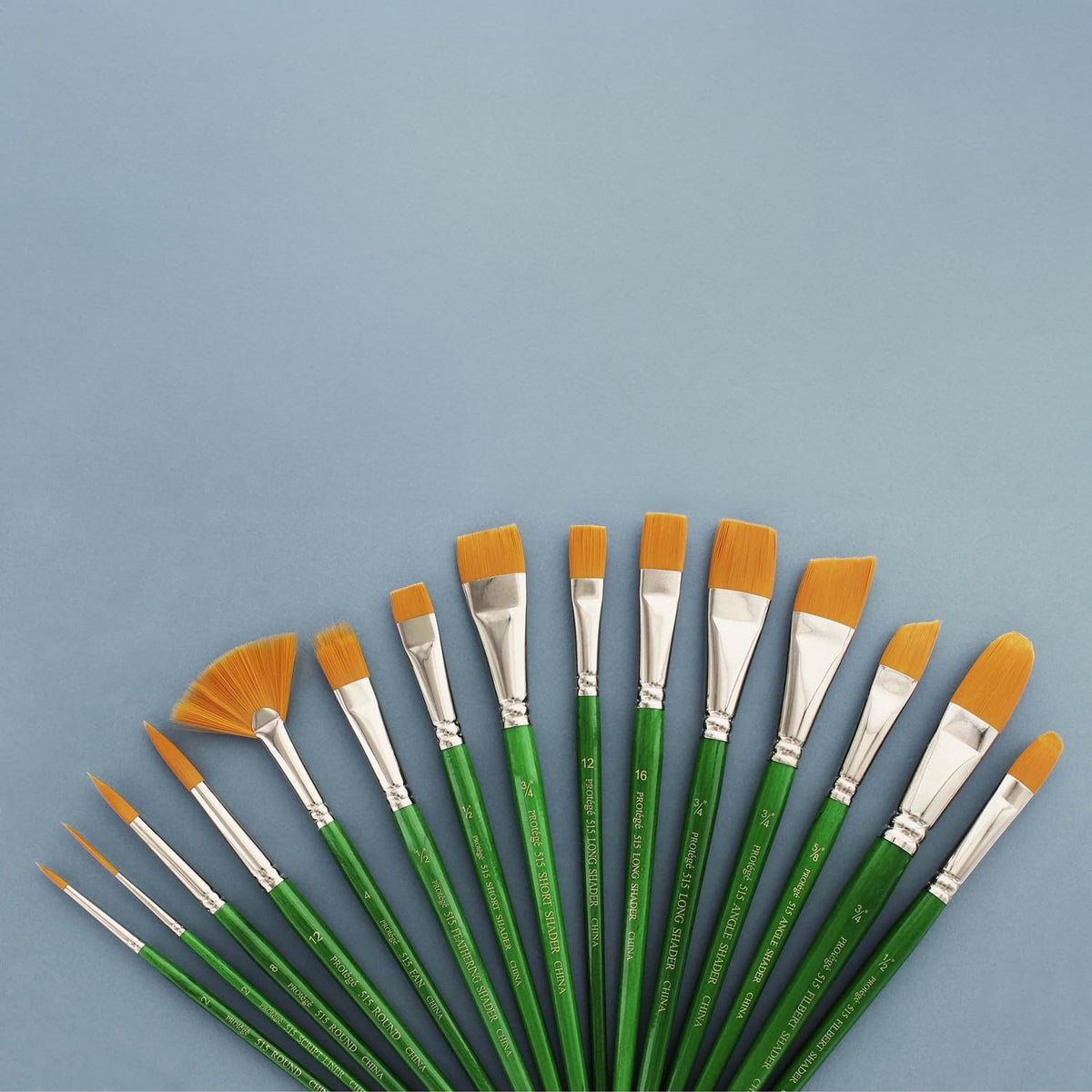 Connoisseur Gold Nylon Short Handle Brush Set, 15-Piece