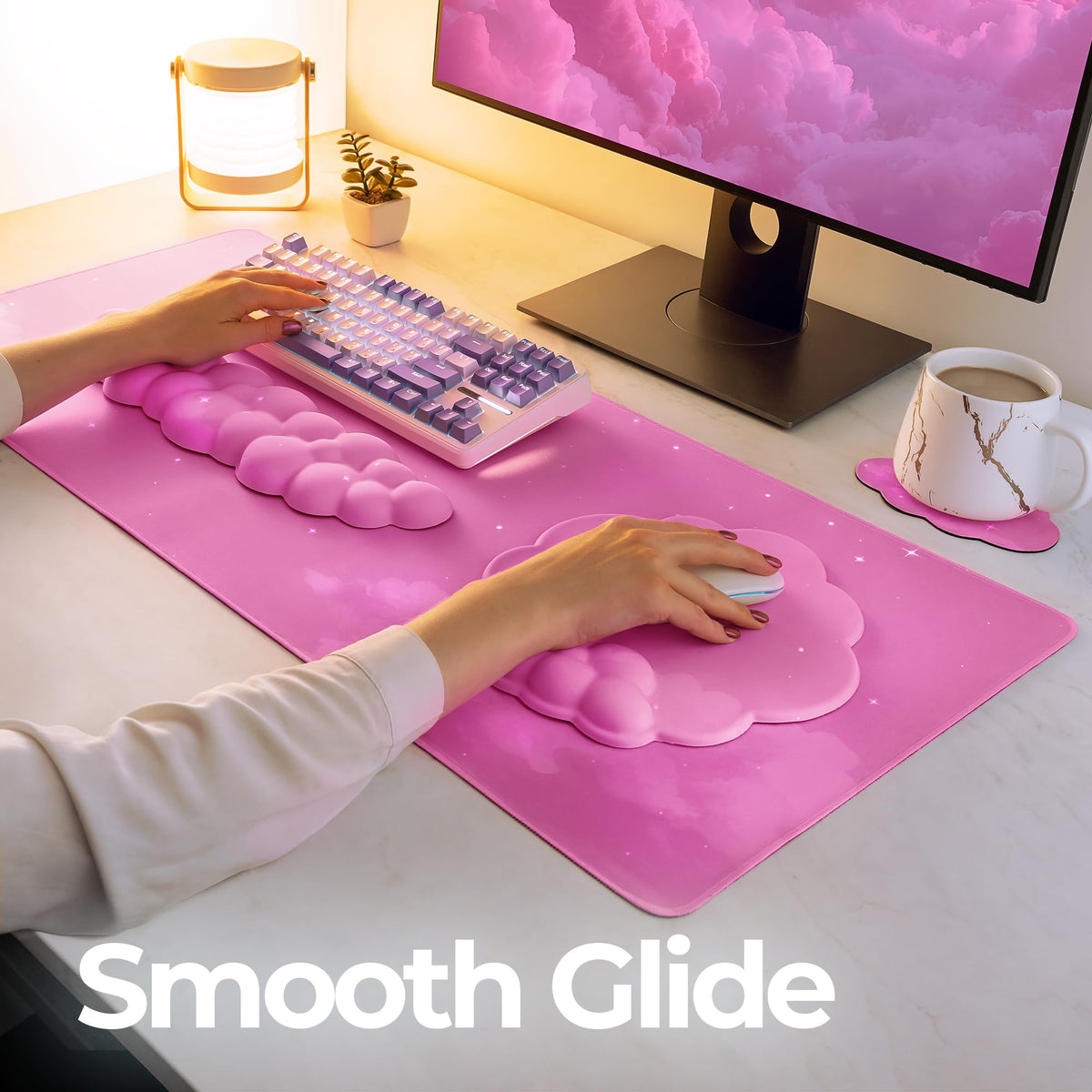 TheTrulyCharter- Cloud Wrist Rest Keyboard, Mouse Pad, Wrist Rest for Computer Keyboard, Cloud