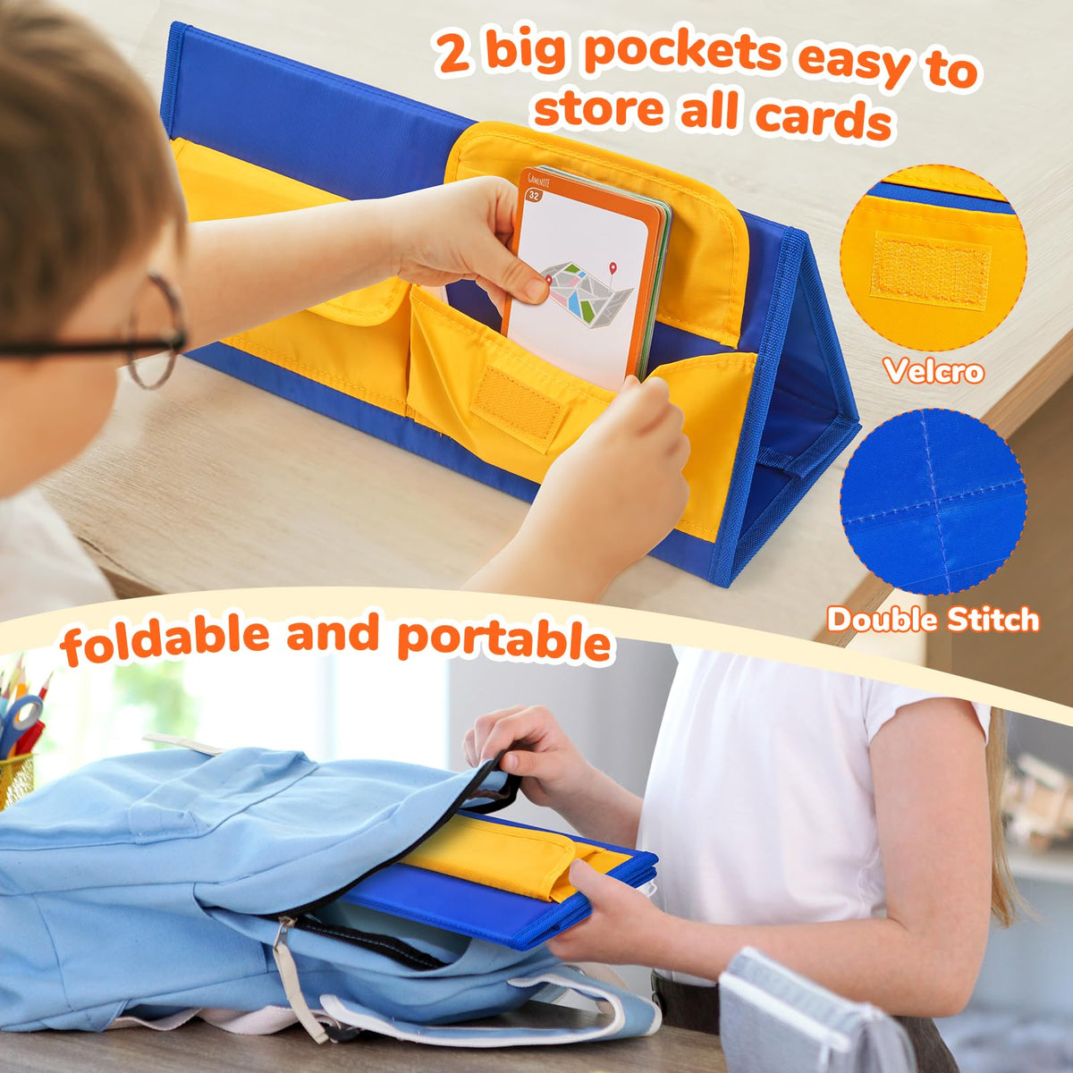 Gamenote CVC Word Builder Pocket Chart, Phonics Cards for Kindergarten