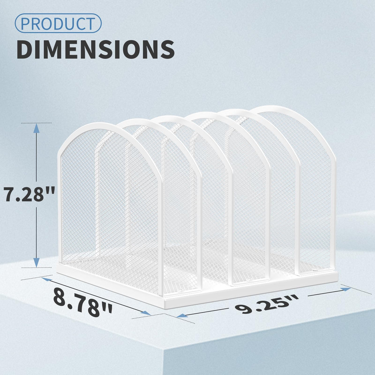 Gawerk 5-Section Vertical Desktop Organizer, 6-Section Mesh File Folder Stand Sorter for Office