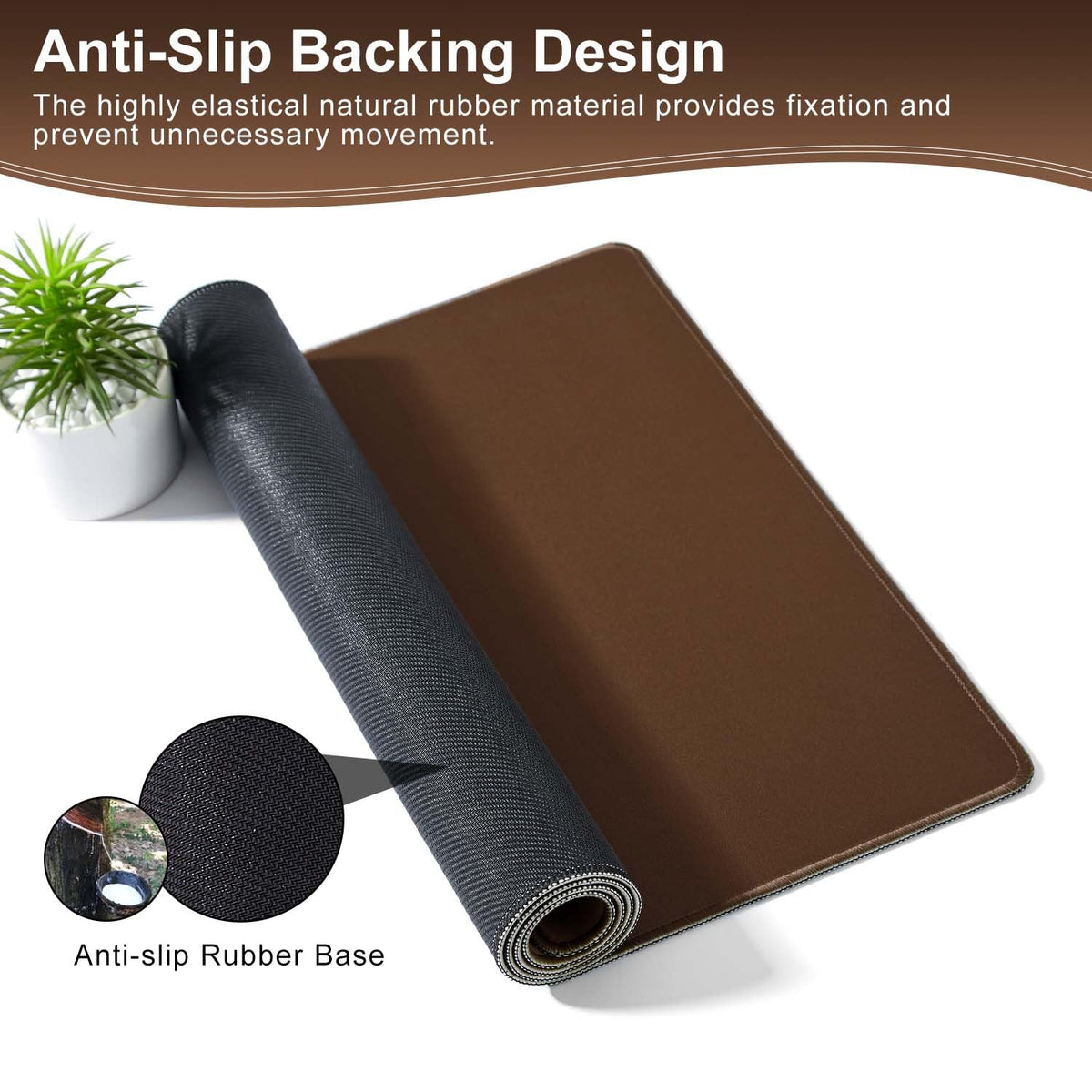 DOBAOJIA Mouse Pad Brown, Mouse and Keyboard Combo Pad XXXXL 39.4” x 19.7”