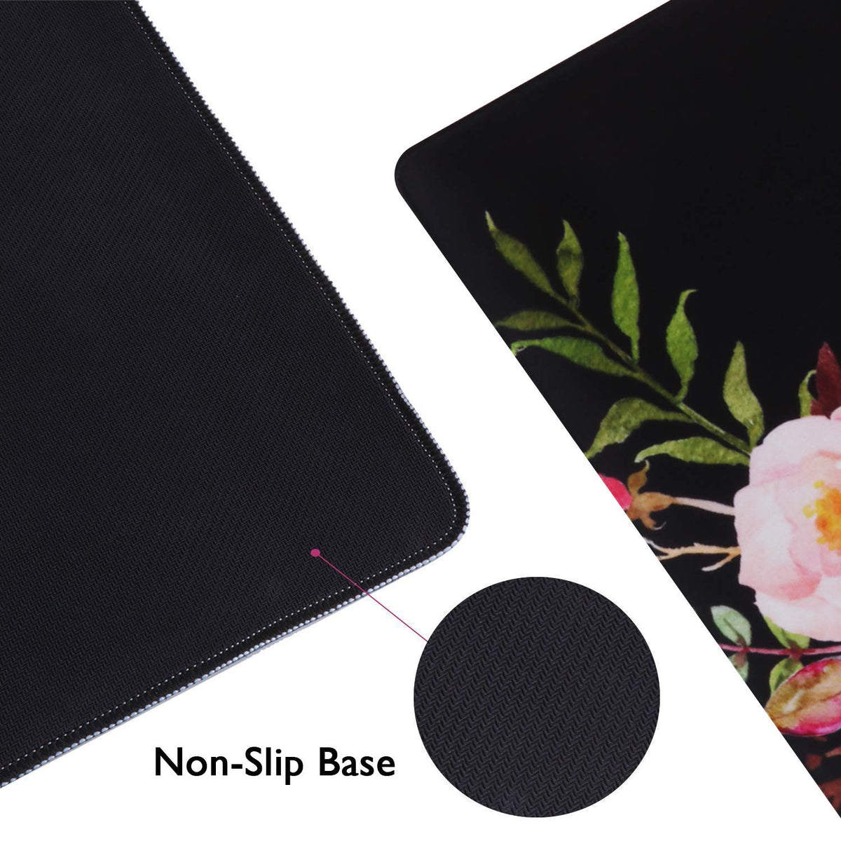 iCasso Extended Gaming Mouse Pad,35.4 x 15.7in Desk Pad,Flower