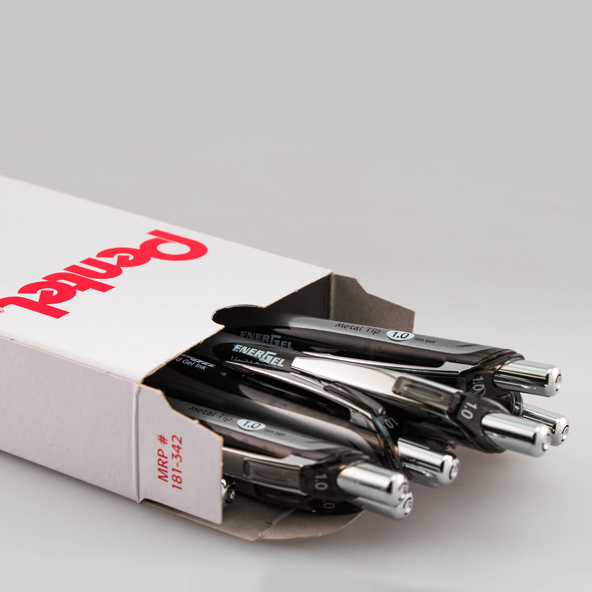 Pentel EnerGel RTX Retractable Liquid Gel Pen, (1.0mm), Bold Line, Metal Tip, Black Ink (BL80-A)