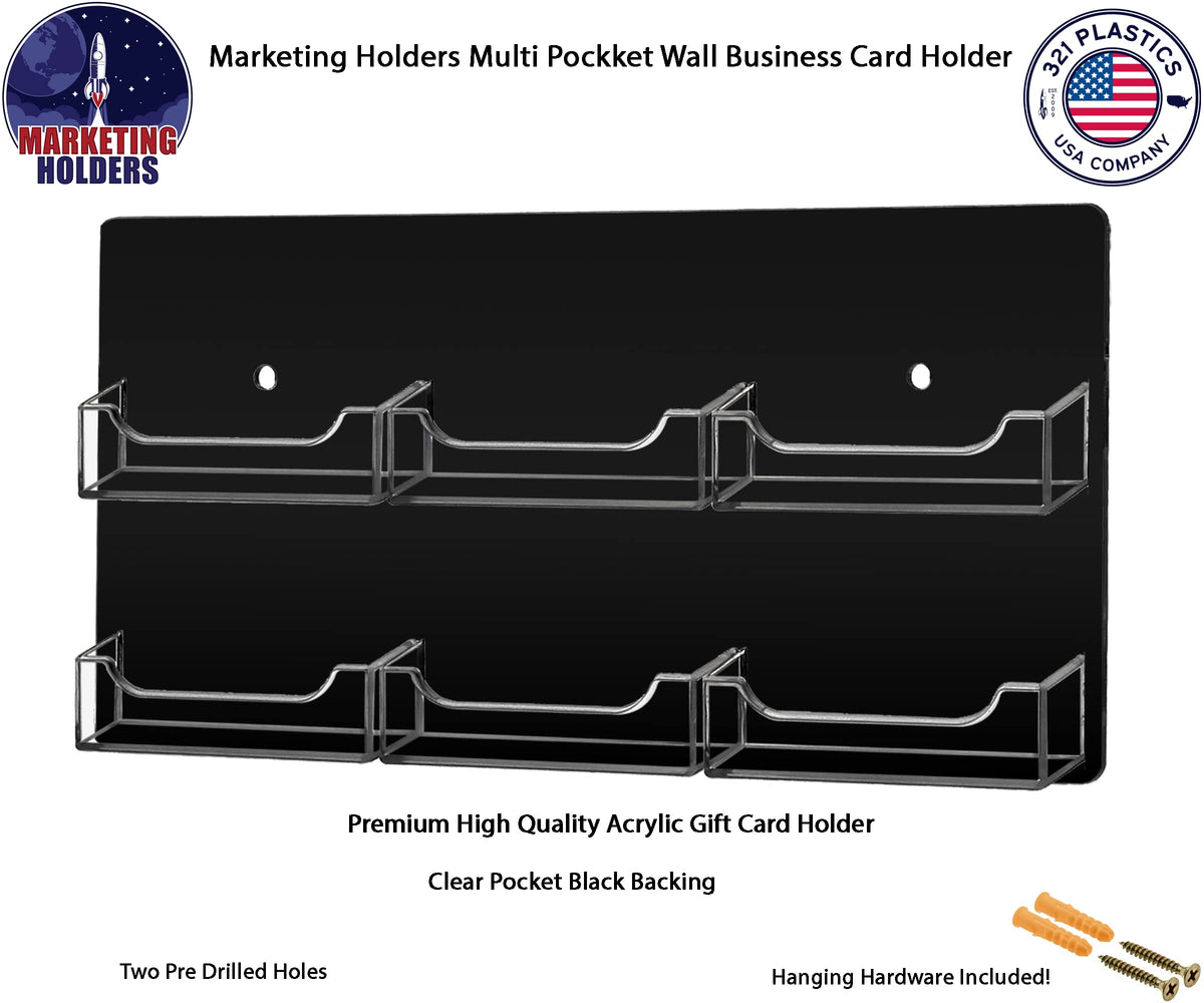 Marketing Holders Wall Business Card Holder with Hanging Hardware for 3.5" x 2" Gift or Appointment