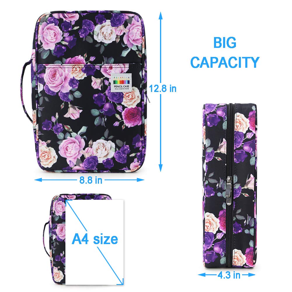 YOUSHARES Big Capacity Colored Pencil Case - 300 Slots large Pen Case Organizer with Multilayer