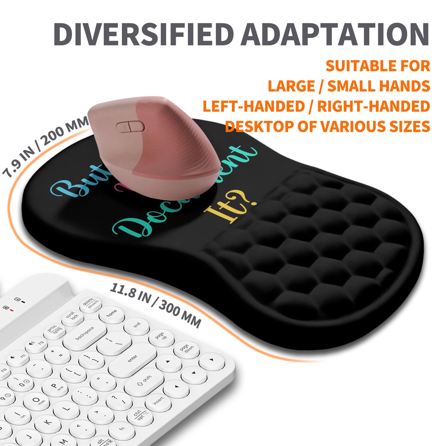 Armanza Ergonomic Joint Wrist Support Mouse Pad with Memory Foam Cushion Massage Bump, Carpal