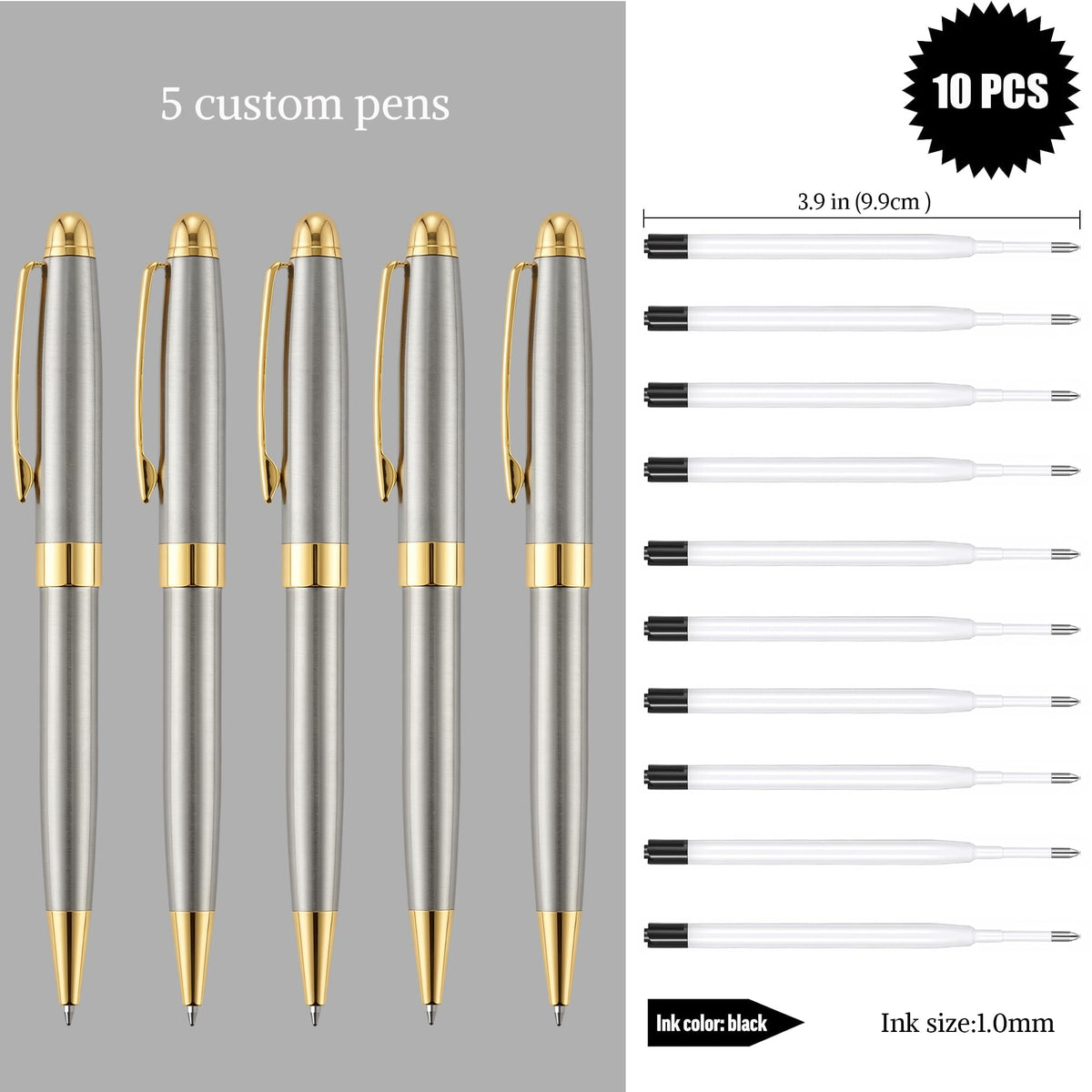 Personalized Luxury Ballpoint Pen Writing Set-Stainless Steel Gift pens