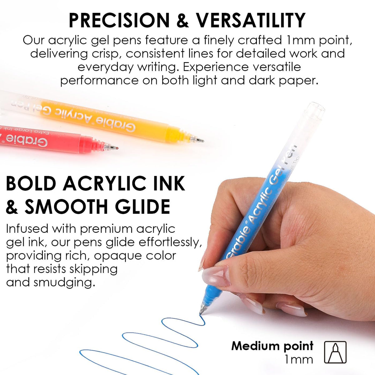 Grabie Acrylic Gel Pens Coloring Kit with Book, Pack of 12 Forest Colors