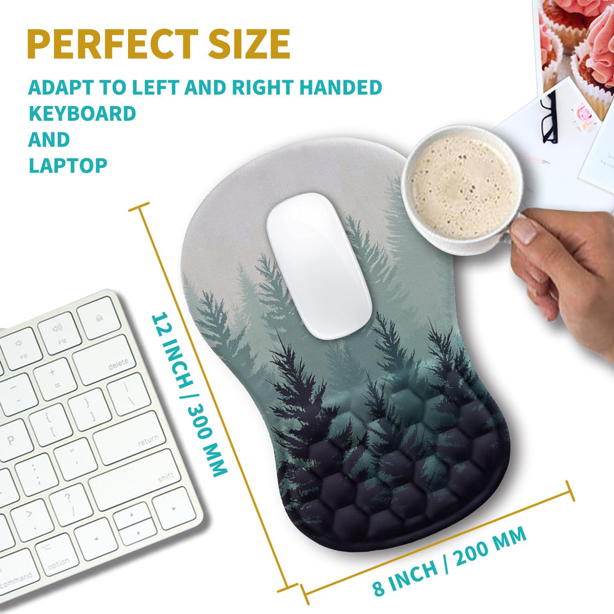 Hokafenle Ergonomic Mouse Pad Wrist Support, Wrist Rest Mousepad for Carpal Tunnel Pain Relief with