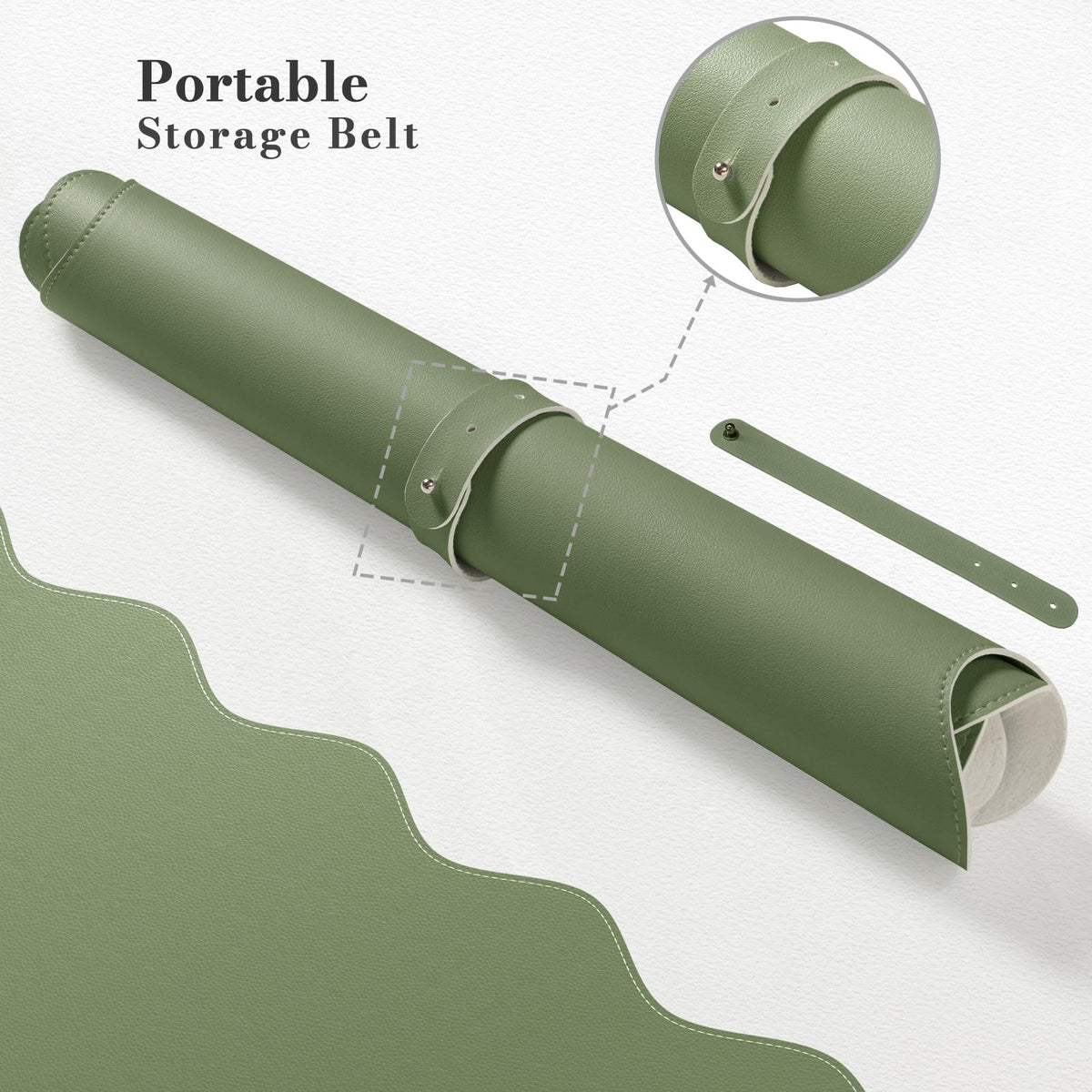 iCasso Dark Green Desk Mat 35.4"x15.7", Desk Protector for Students