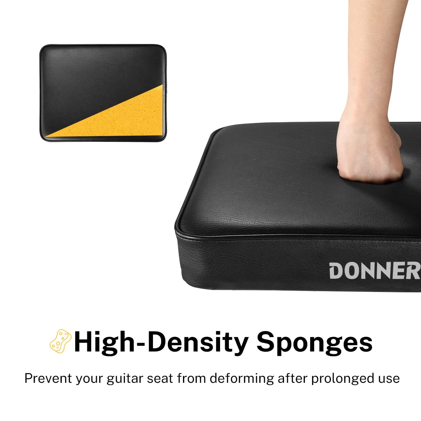Donner Piano Bench, Adjustable Keyboard Bench Portable Stool Collapsible Chair Foldable Seat