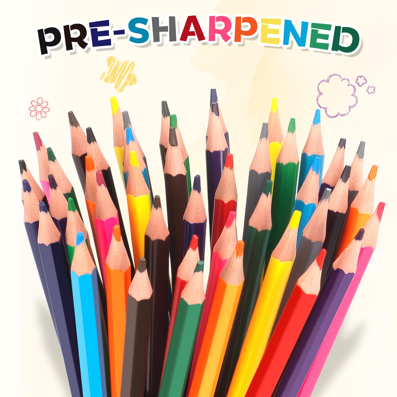 YEGEER 288 Count Colored Pencils Bulk, 12 Assorted Colors, Pre-sharpened Coloring Pencils Set for