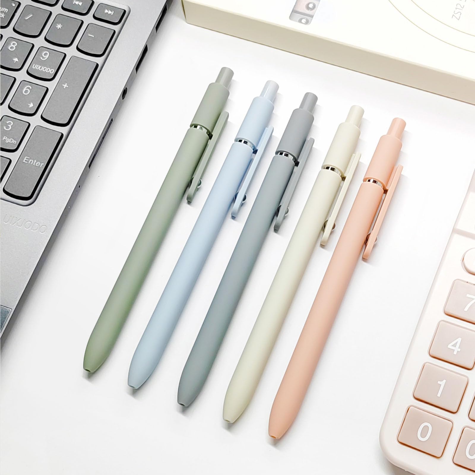 UIXJODO Gel Pens, 10Pcs 0.5mm Black Ink Pens Fine Point Smooth Writing Pens, High-End Series
