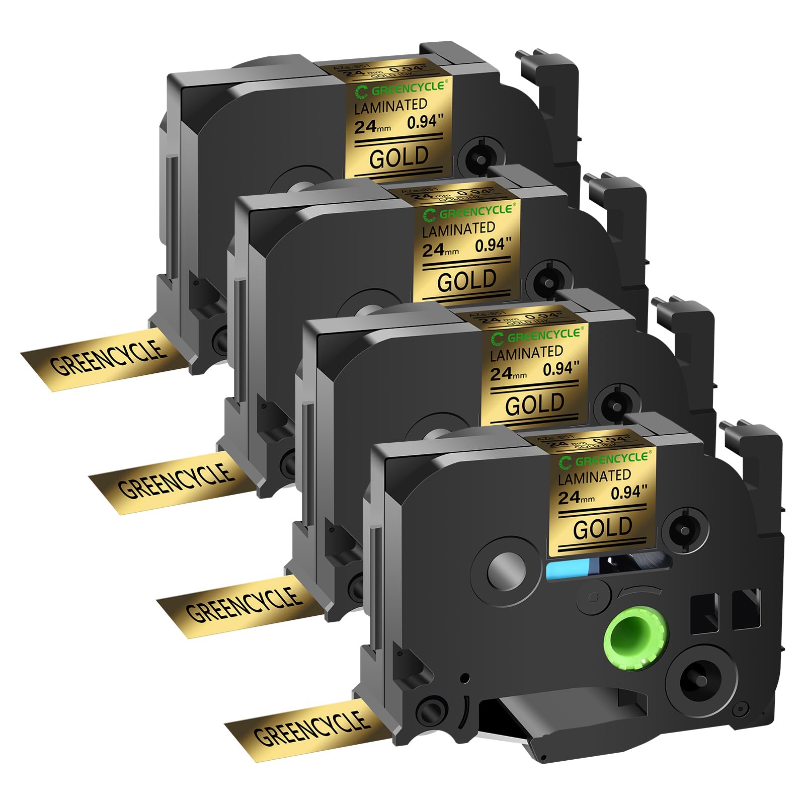 Compatible for Brother P Touch Label Maker Tape 24mm 0.94 Laminated Gold