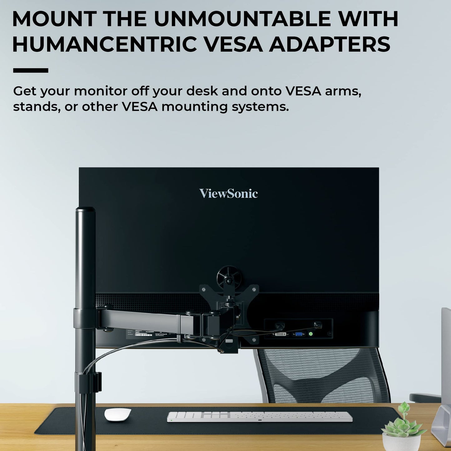 HumanCentric VESA Mount Adapter for Viewsonic VXSeries 75x75 & 100x100mm