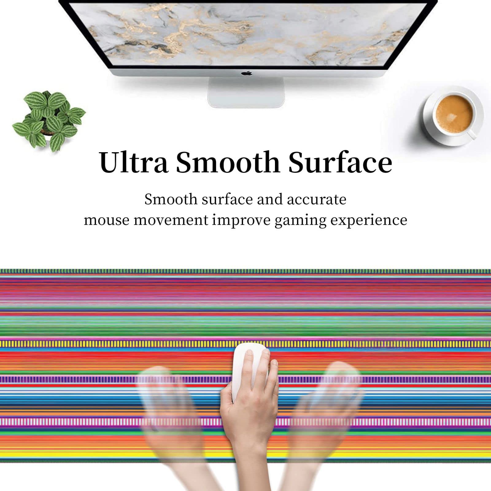 Sigouyinei Extra Large Desk Pad 31.5x12in Office Gaming Non-Slip Mouse Pad