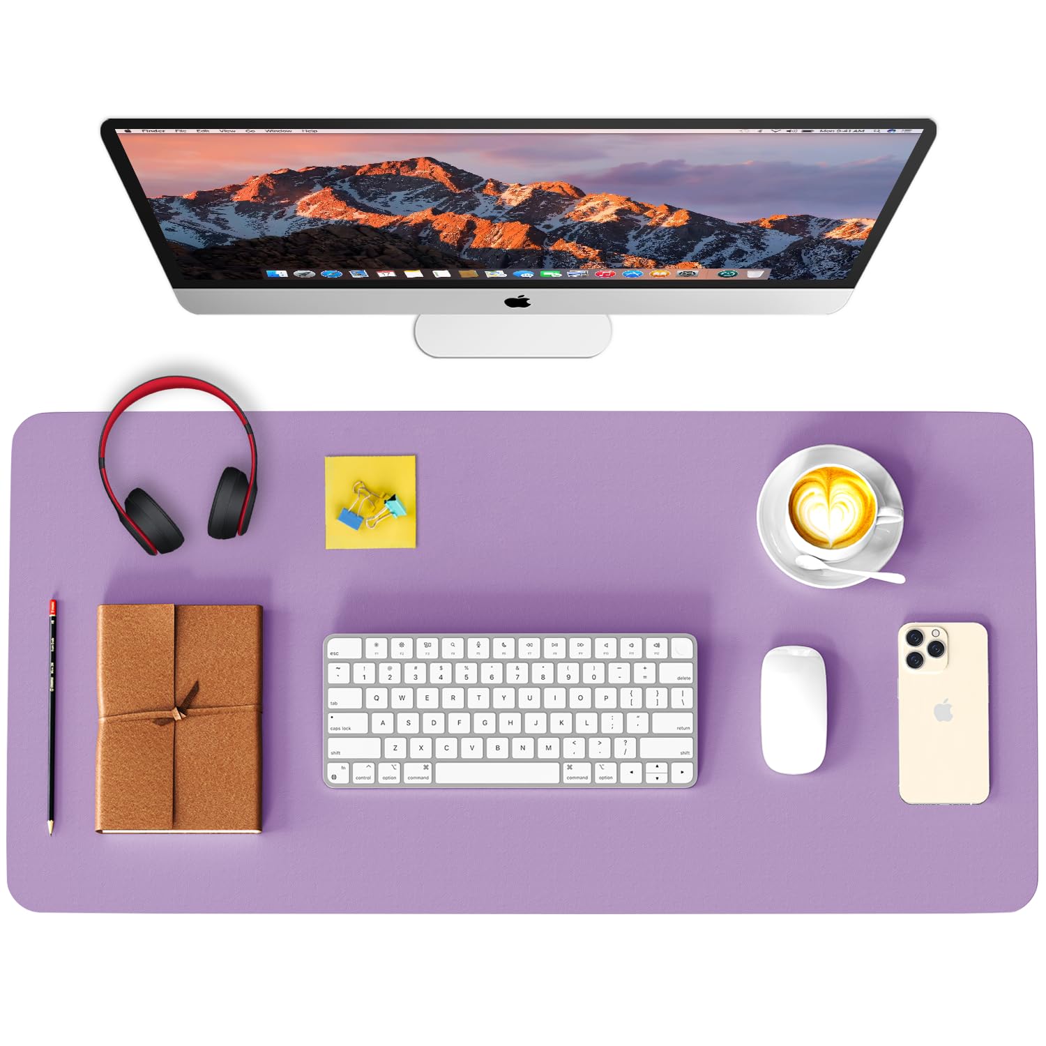 Leather Desk Pad Protector, Waterproof Mouse Pad, PU Desk Mat, Office Desk Cover, Desk Writing Mat