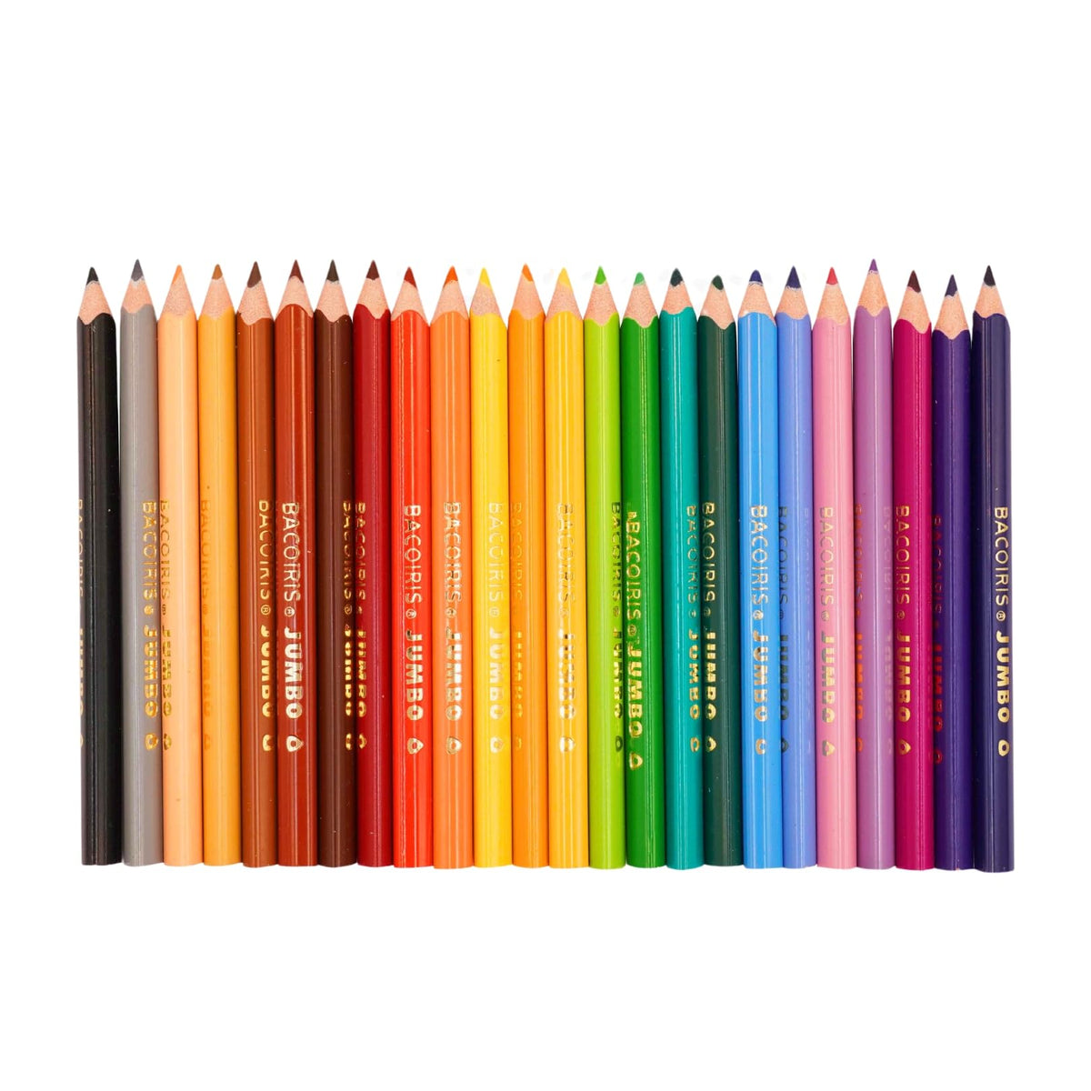 BACO JUMBO Triangular Coloured Pencils Tip 33 mm Rainbow 24 Pieces