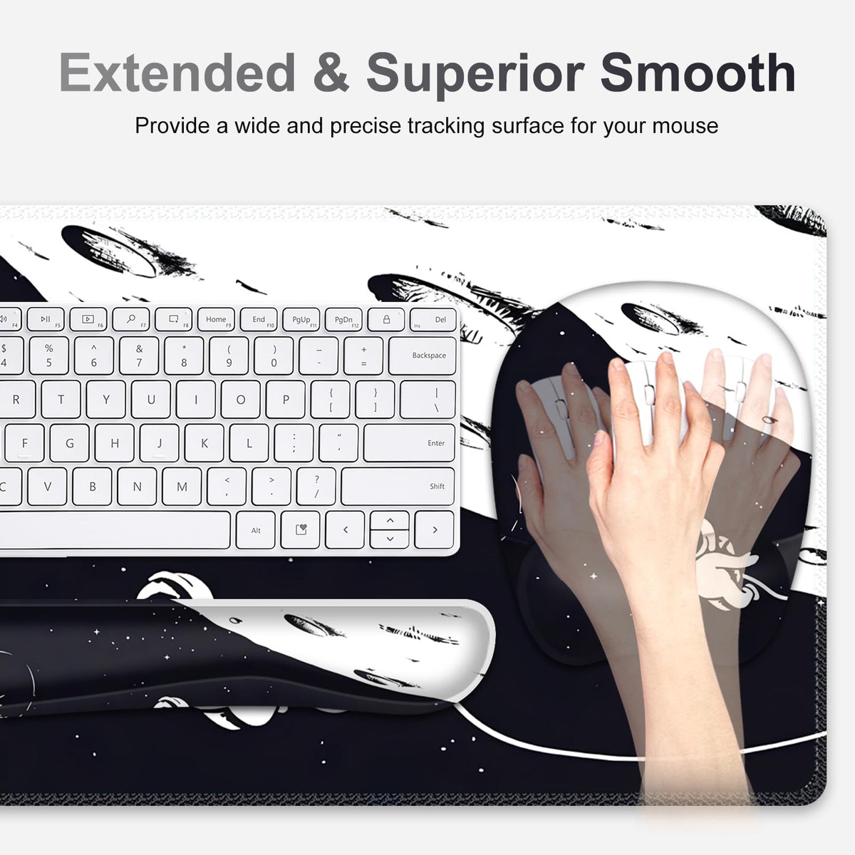NXZGO Large Mouse Pad, Keyboard Wrist Rest Set, Ergonomic, Non-slip, Washable, Wrist Support