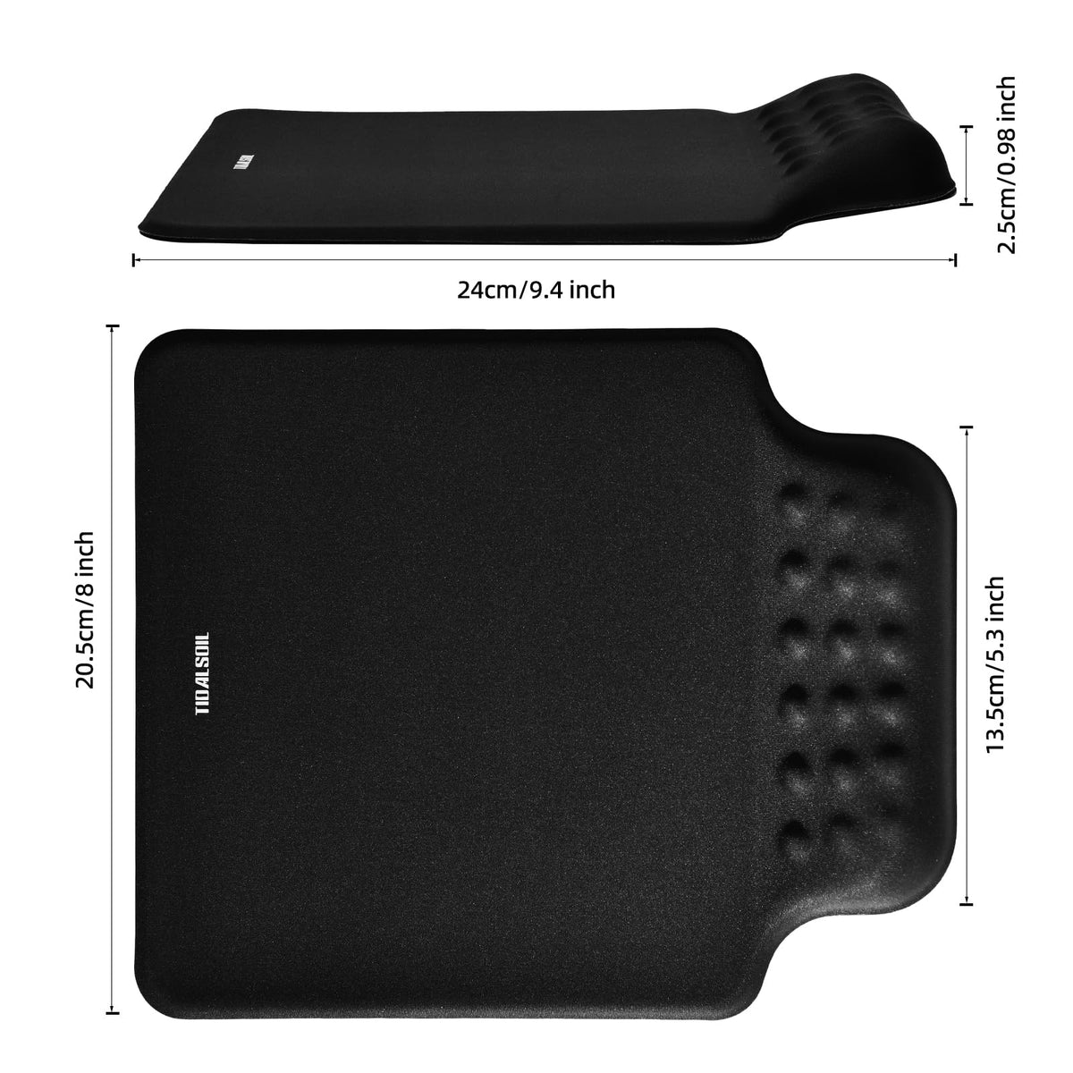 TIDALSOIL Ergonomic Mouse Pad with Memory Foam Wrist Support, Non-Slip Base