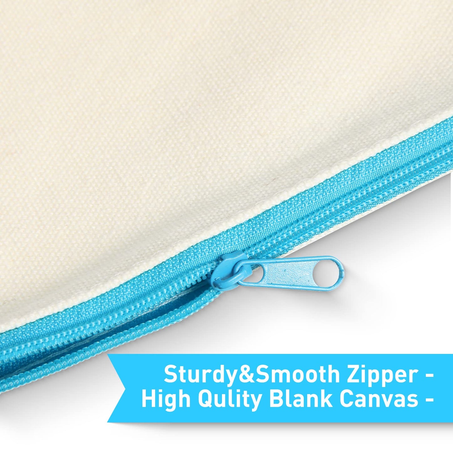 Reginary Canvas Zipper Bags Bulk, Natural with 10 Colorful Zippers, 80 Pack