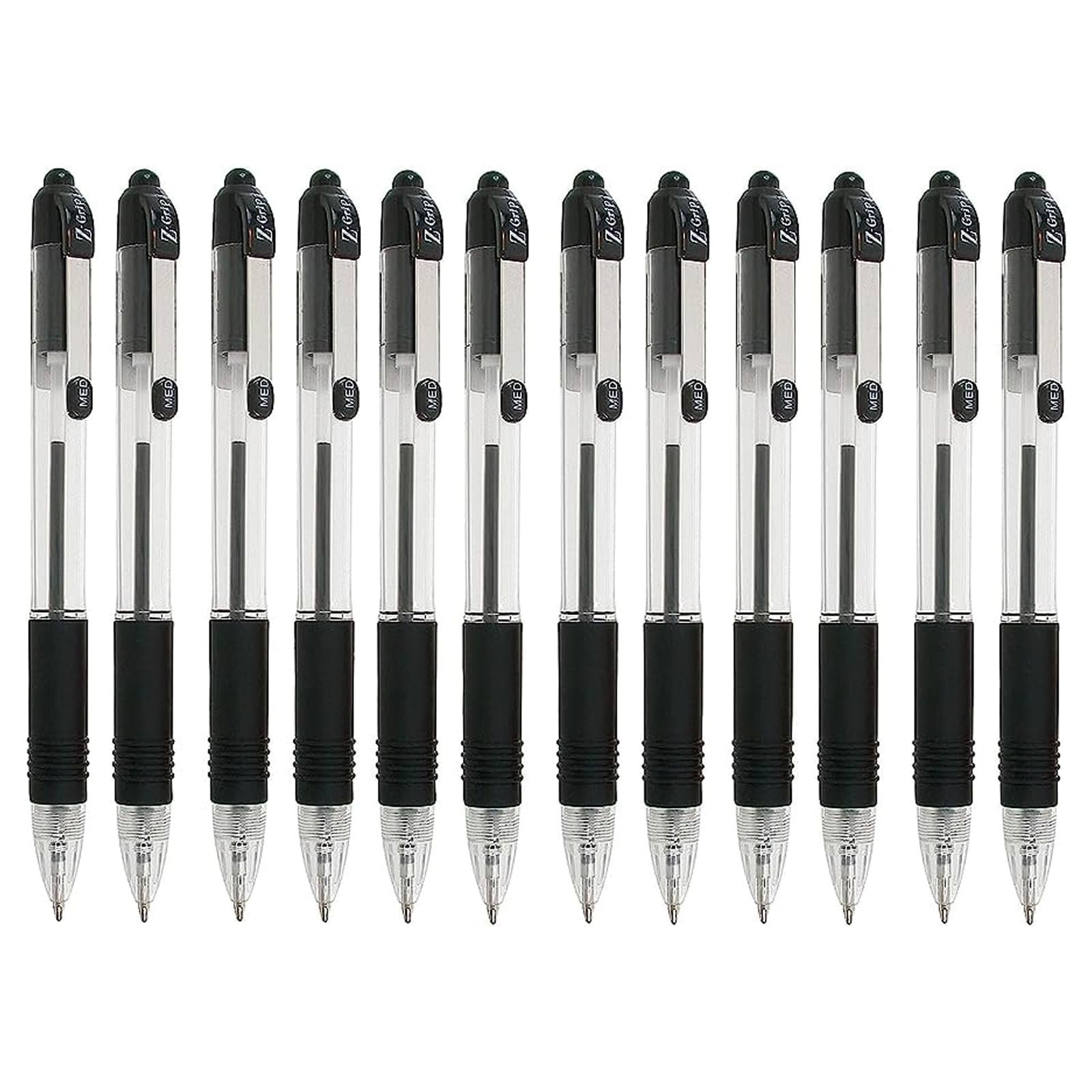 Zebra Z-Grip Retractable Ballpoint Pen 1.0mm Point Size Black Ink 40 Pack