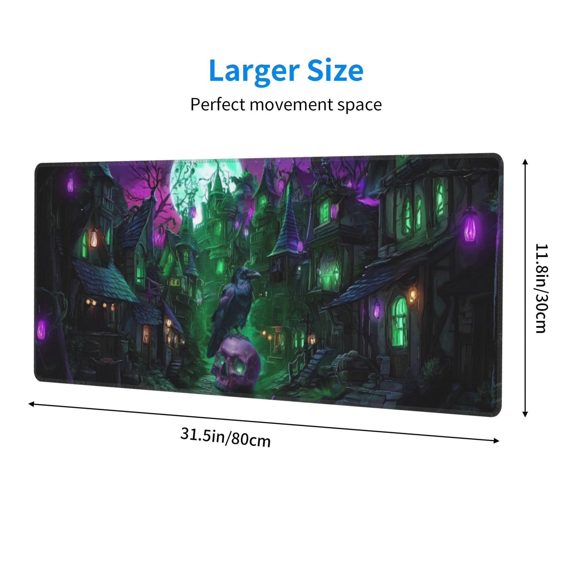 Halloween Mouse Pad Extended Large Gaming Mouse Pad XL Stitched Edges for Gamer Home Office 31.5 X