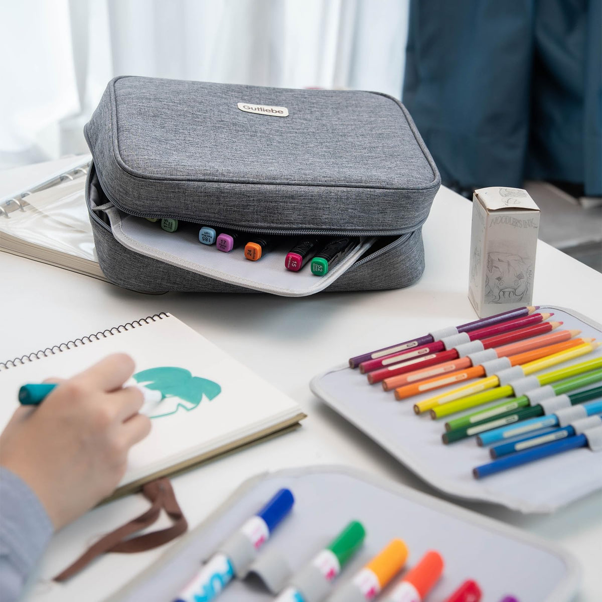 Gutliebe Large Pencil Case Organizer, XXL Marker Case Extra Big Capacity Multi-Functional