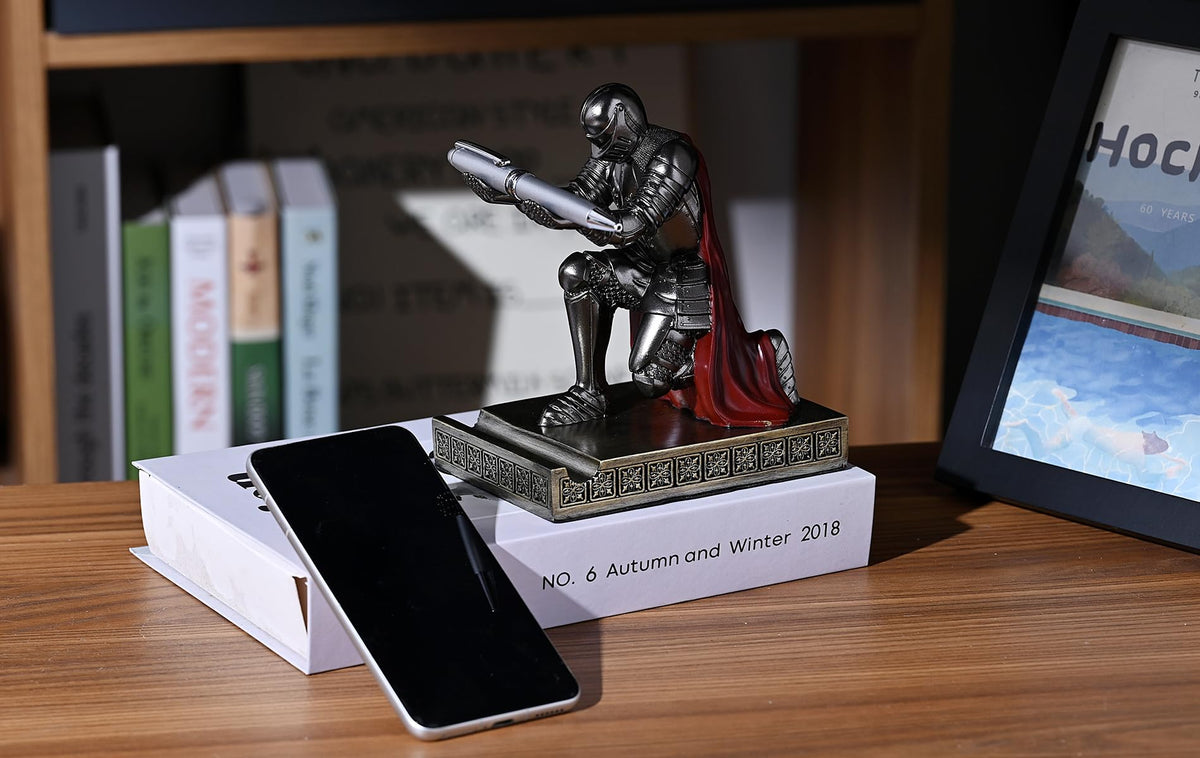 Windbreaker Soldier Knight Pen Holder Personalized Desk Accessory Iron
