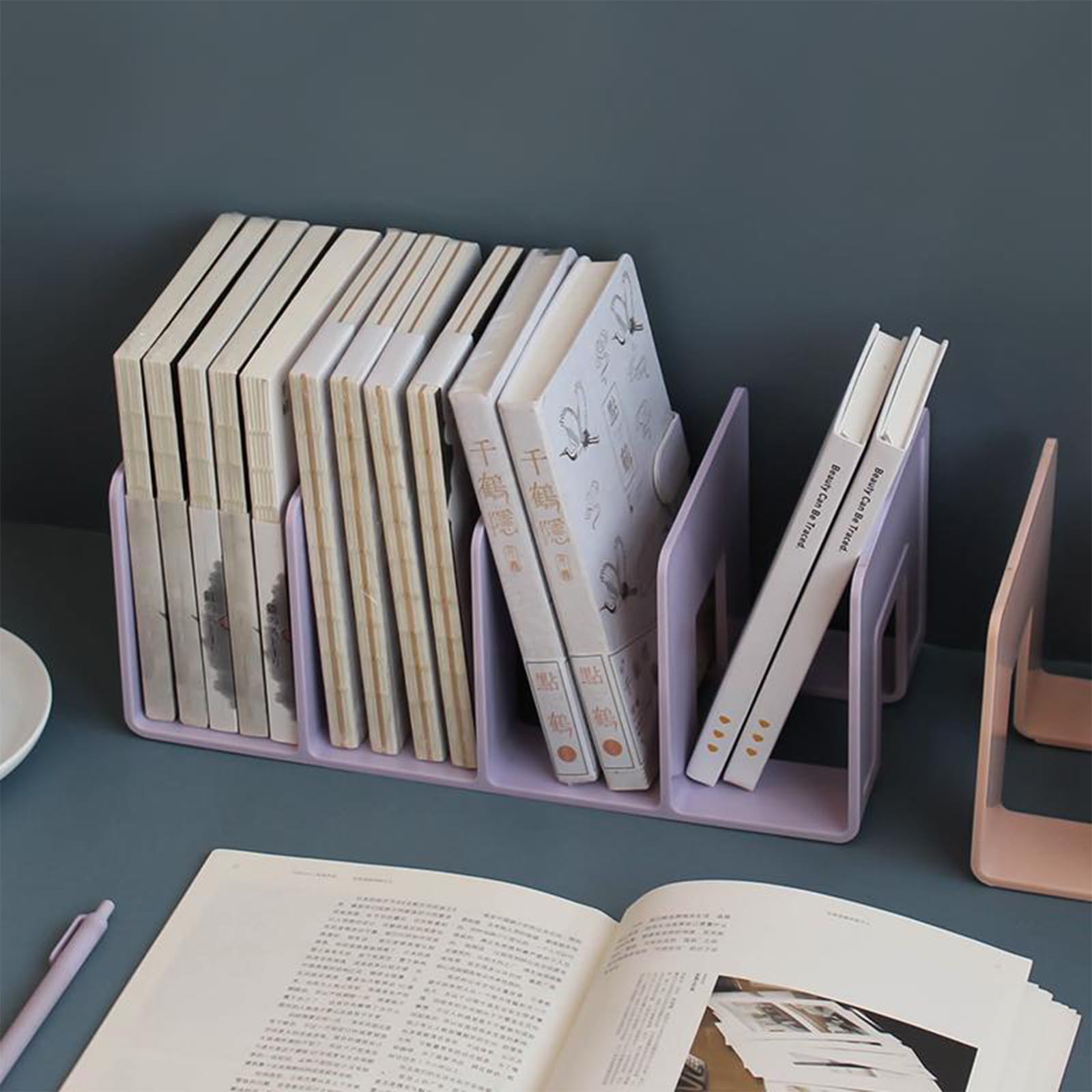 Zhousensen 2PCS Acrylic File Organizer for Desk, Desktop Document/Mail Organizer, 4 Compartments