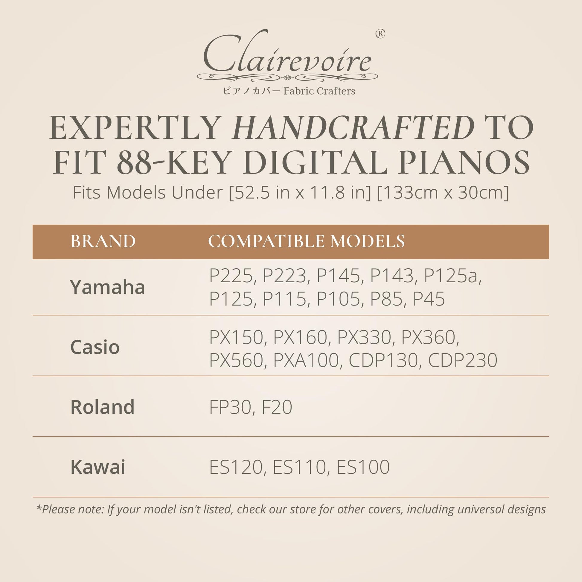 Digital Piano Cover for Yamaha - Piano Keyboard for P143, P225, P223, P145, P143, P125a, P125