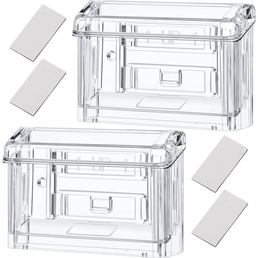 Vicenpal Outdoor Wall Mount Business Card Holder Acrylic Clear, 8 Pieces