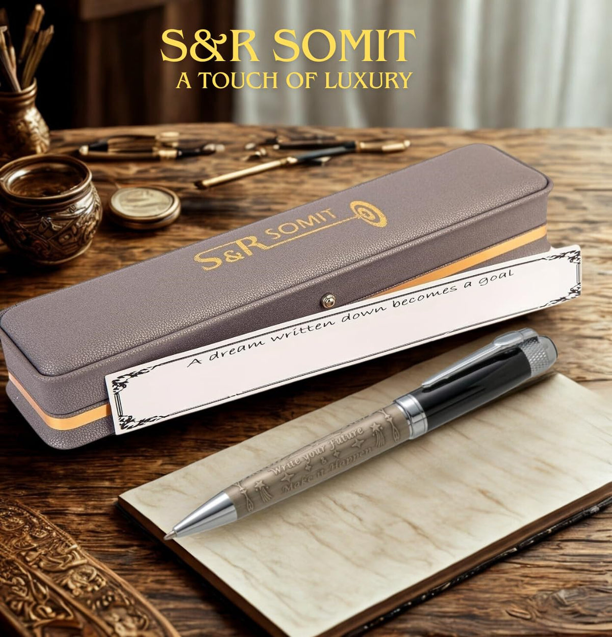 S&R Somit Luxury Ballpoint Pen Gift Set with Fancy LED Box