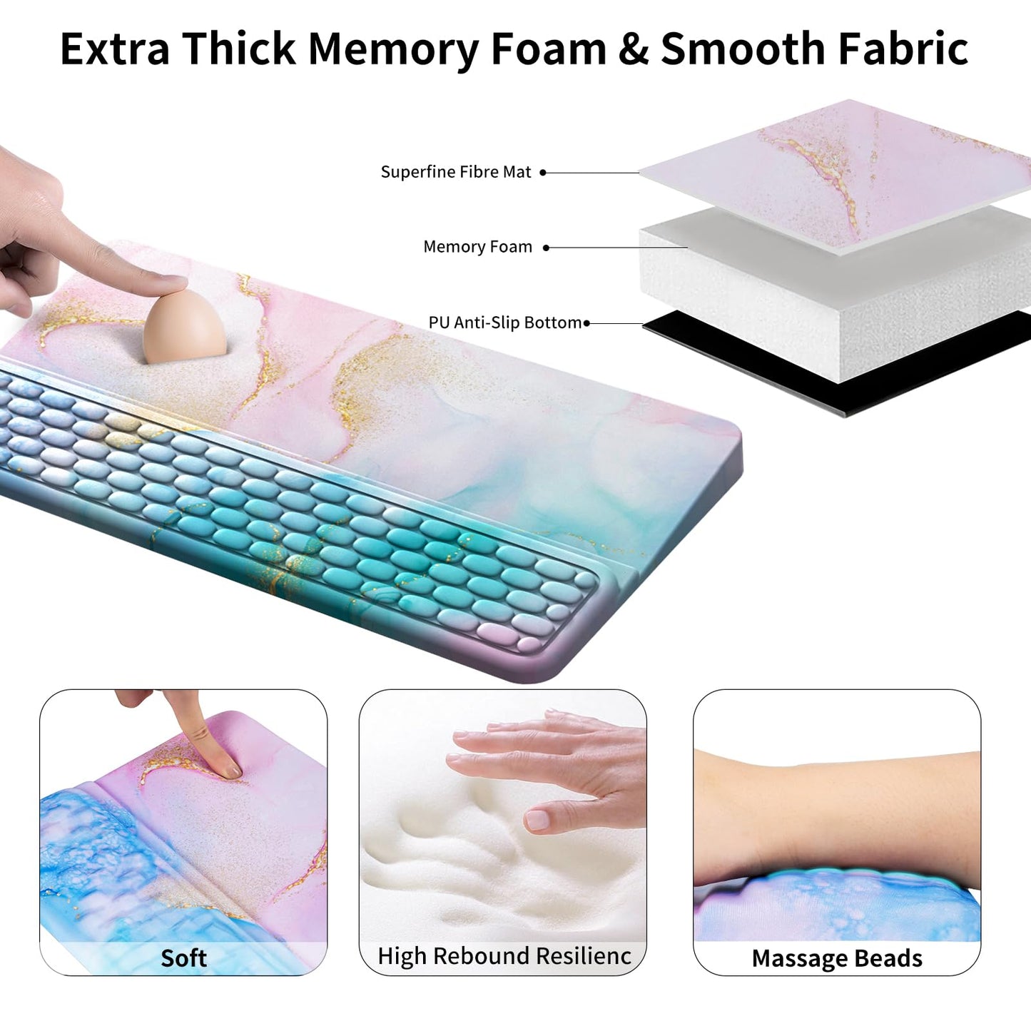 Laokiiy Keyboard Stand for Desktop, Keyboard Wrist Rest, Ergonomic Keyboards Holder for Easy Typing