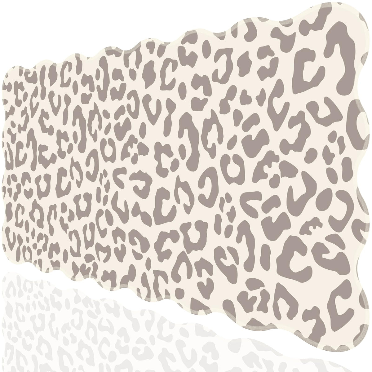 L-SPOUTTO Beige Leopard Mouse Pad,Scalloped Desk Mat XXL Gaming Mousepad