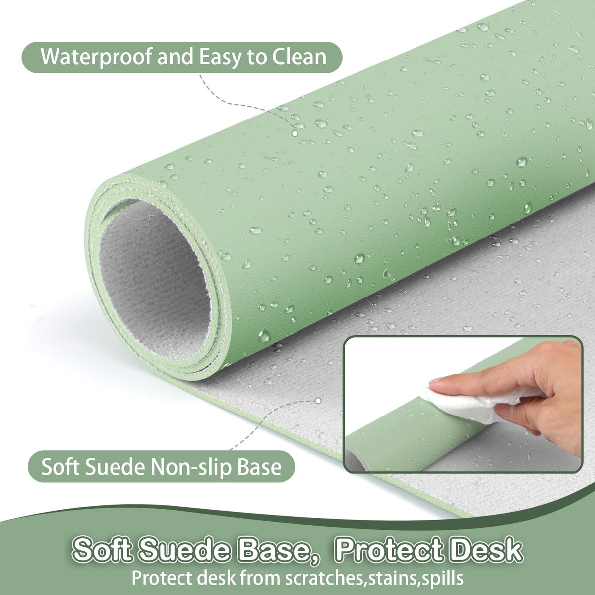 Boutilon Leather Desk Pad Protector,Non-Slip Mouse Pad,Laptop Desk Pad,Office Mouse Mat,Waterproof