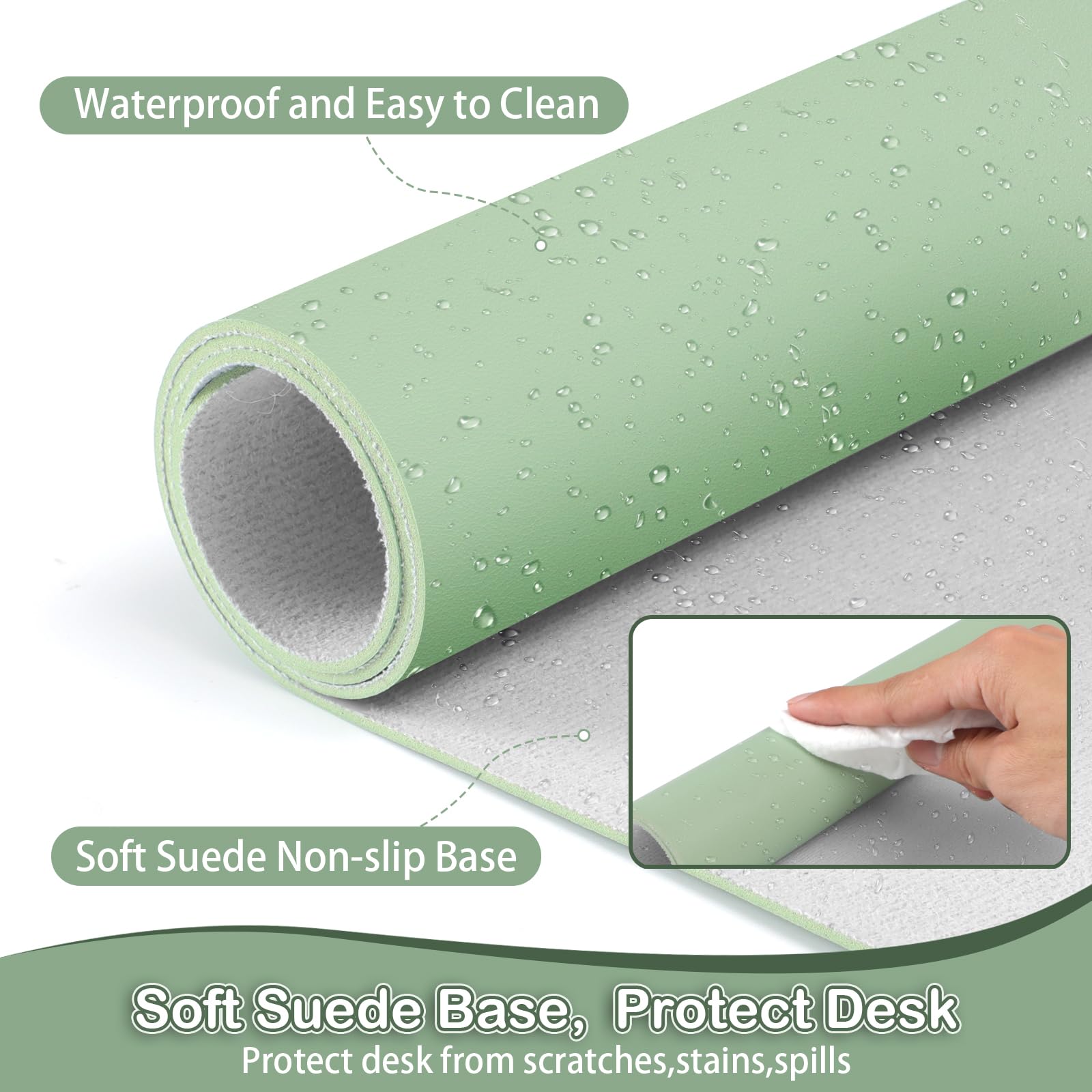 Boutilon Leather Desk Pad Protector,Non-Slip Mouse Pad,Laptop Desk Pad,Office Mouse Mat,Waterproof