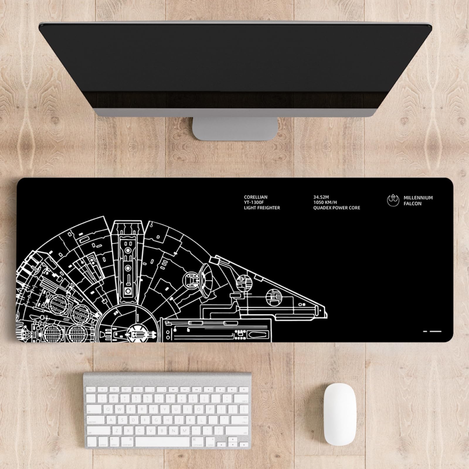 Stanoha Cute Desk Mat for Keyboard Desktop Extra Large Mouse Pad, Black