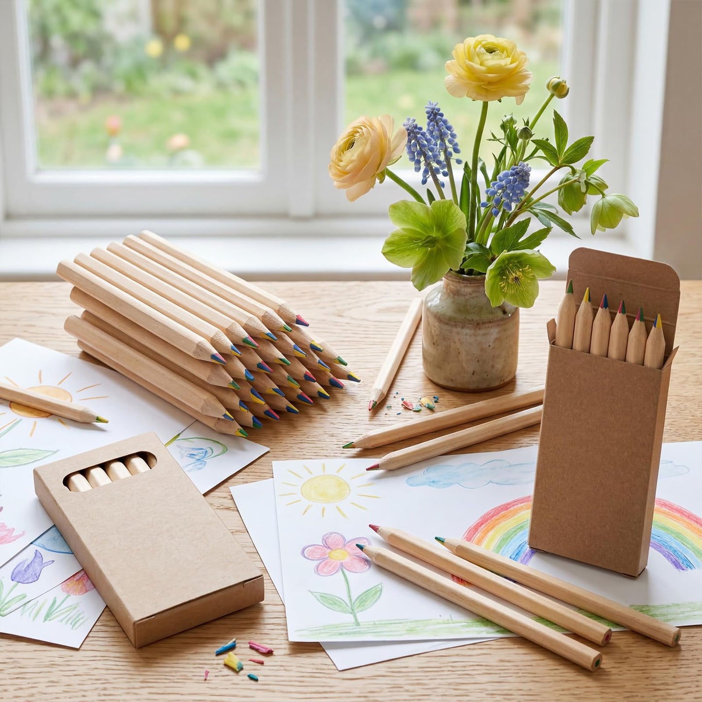 Ctosree 24 Packs Mini Colored Pencils Bulk Coloring Pencil in Boxes Back to School Gifts for