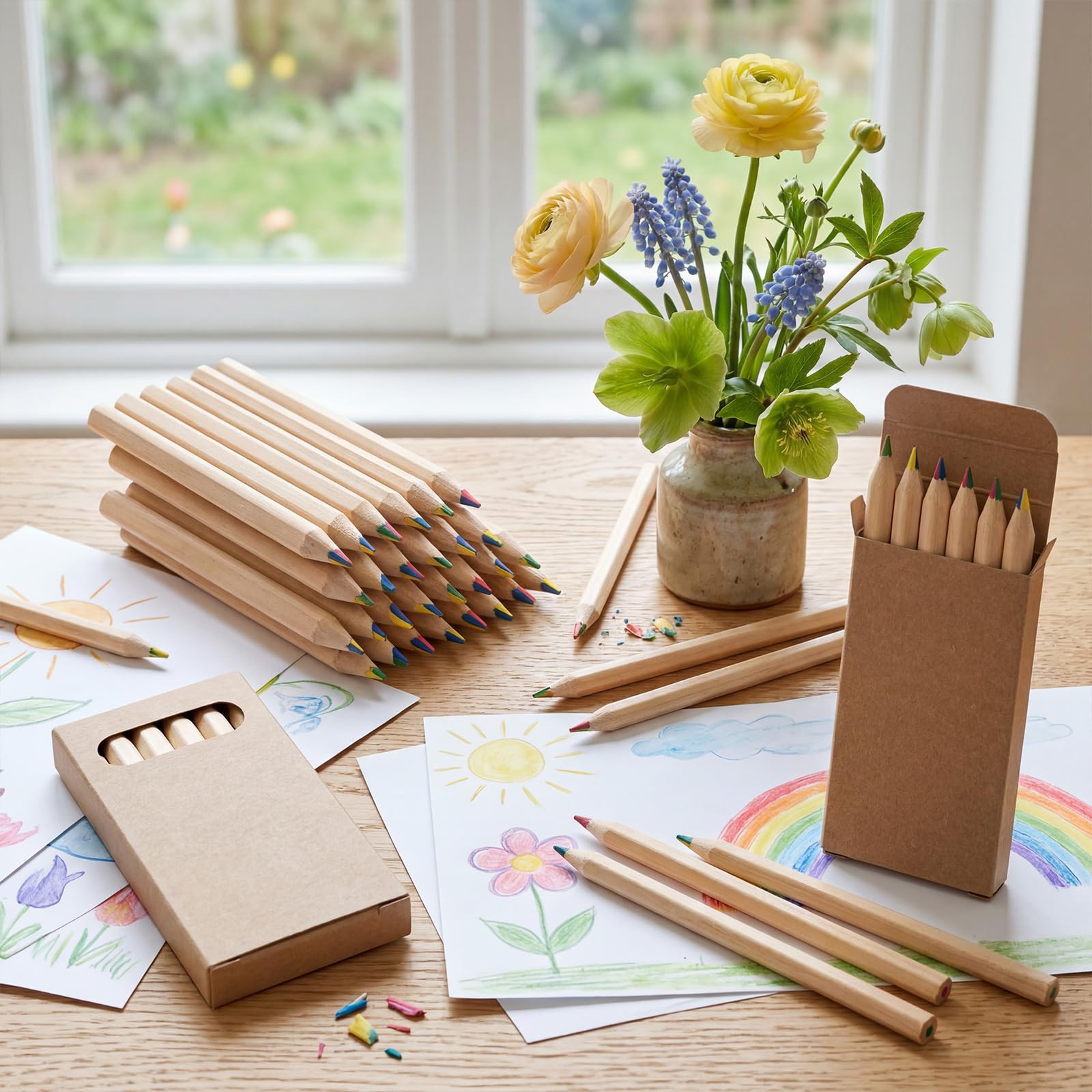 Ctosree 24 Packs Mini Colored Pencils Bulk Coloring Pencil in Boxes Back to School Gifts for
