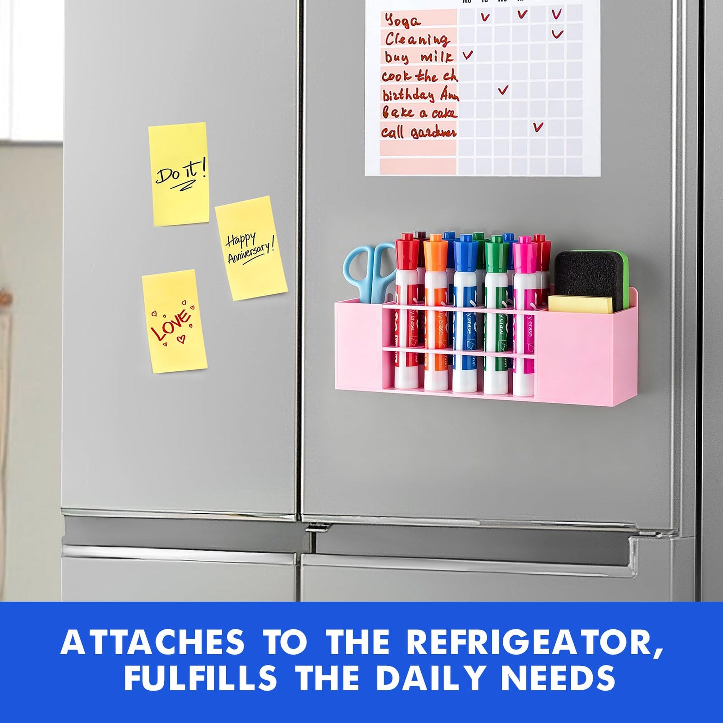 Banafich Wall Mounted Magnetic Dry Erase Marker Holder for White Board