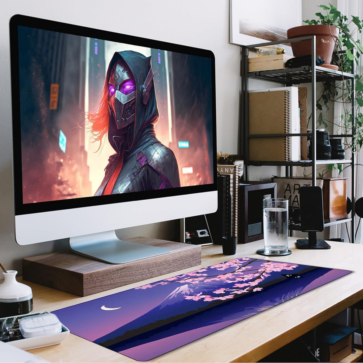 Large Extended Gaming Mouse Pad with Stitched Edges, Non-Slip Waterproof Rubber Base Mouse Pad for