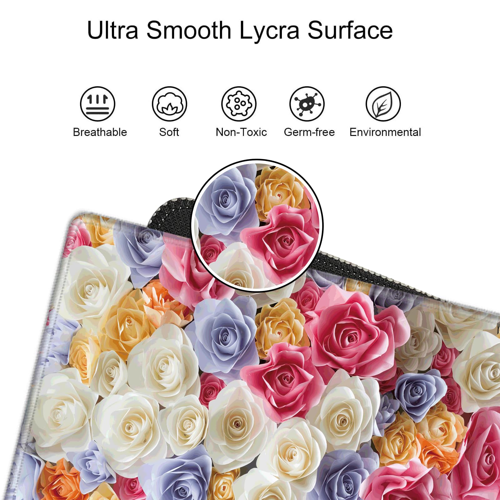 36x12 Desk Mat Pink Rose Mouse Pad Gaming Long Desk Pad Large Mousepad XXL Mouse Mat Extended