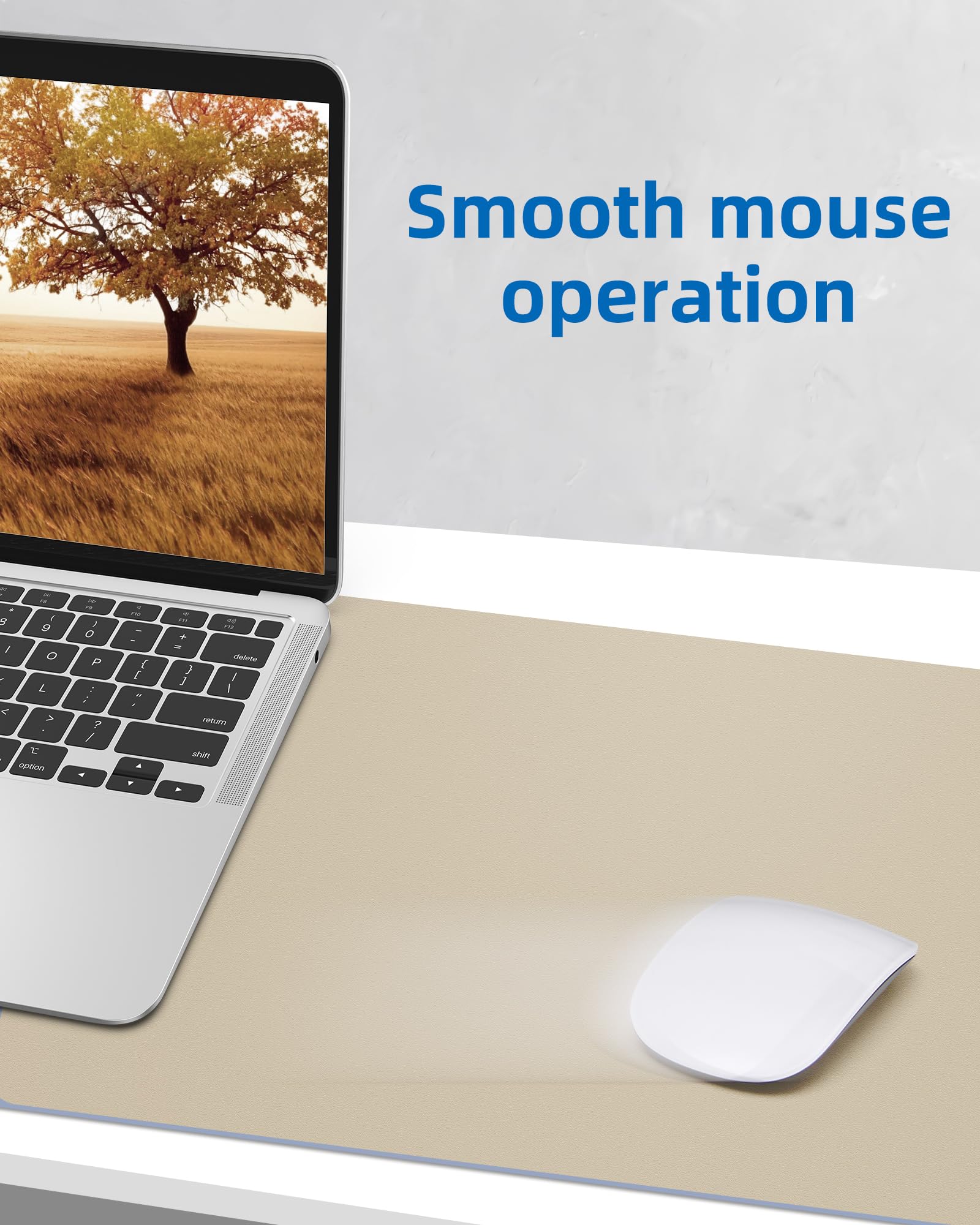 AFIING Leather Desk Pad Protector, Mouse Pad, Office Desk Mat, Non-Slip PU Leather Desk Blotter