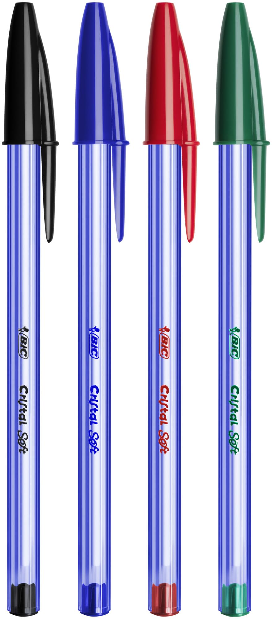 Bic Cristal Soft Ballpoint Pens Medium Tip (1.2 mm) with Easy Glide Ink – Assorted Colours, Box of