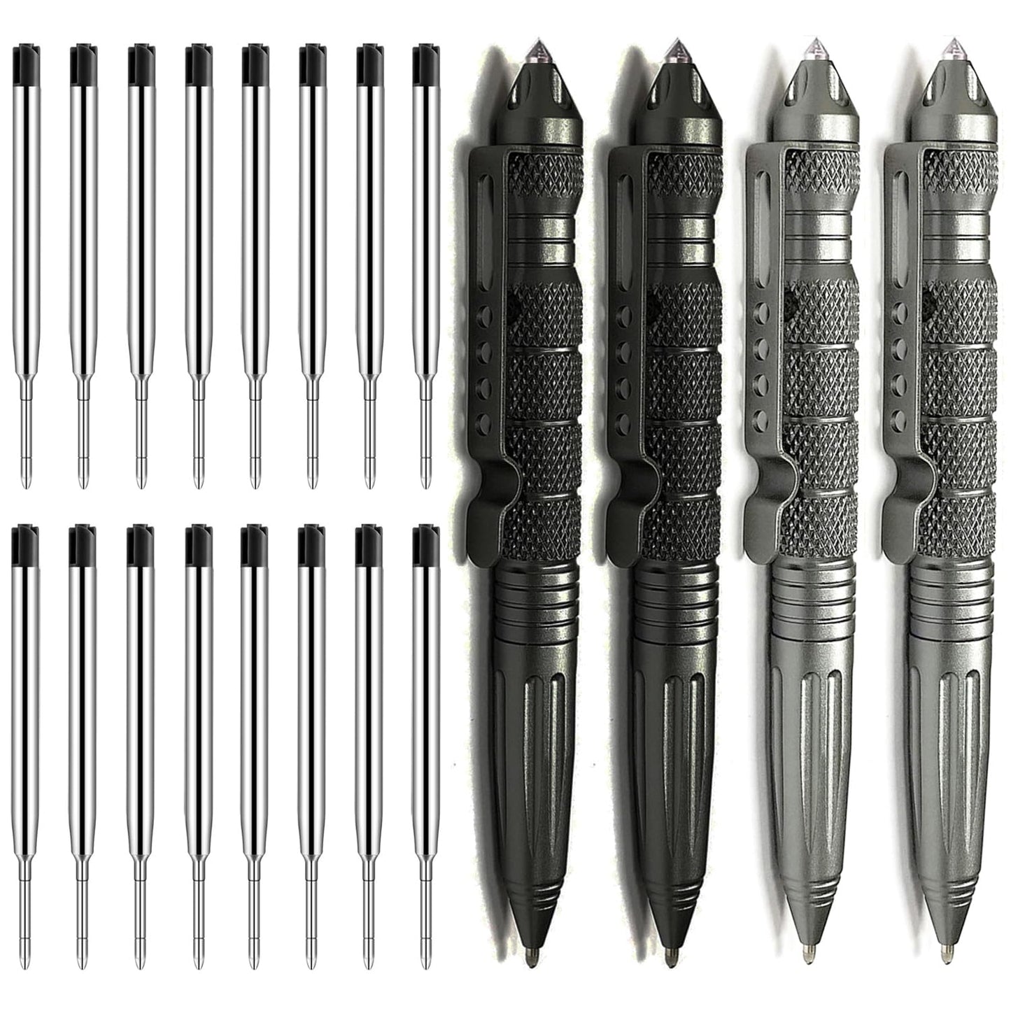 Origin-Joy 4 Pack Tungsten Steel Military Tactical Pen Set, Multifunctional EDC Self Defense Pen