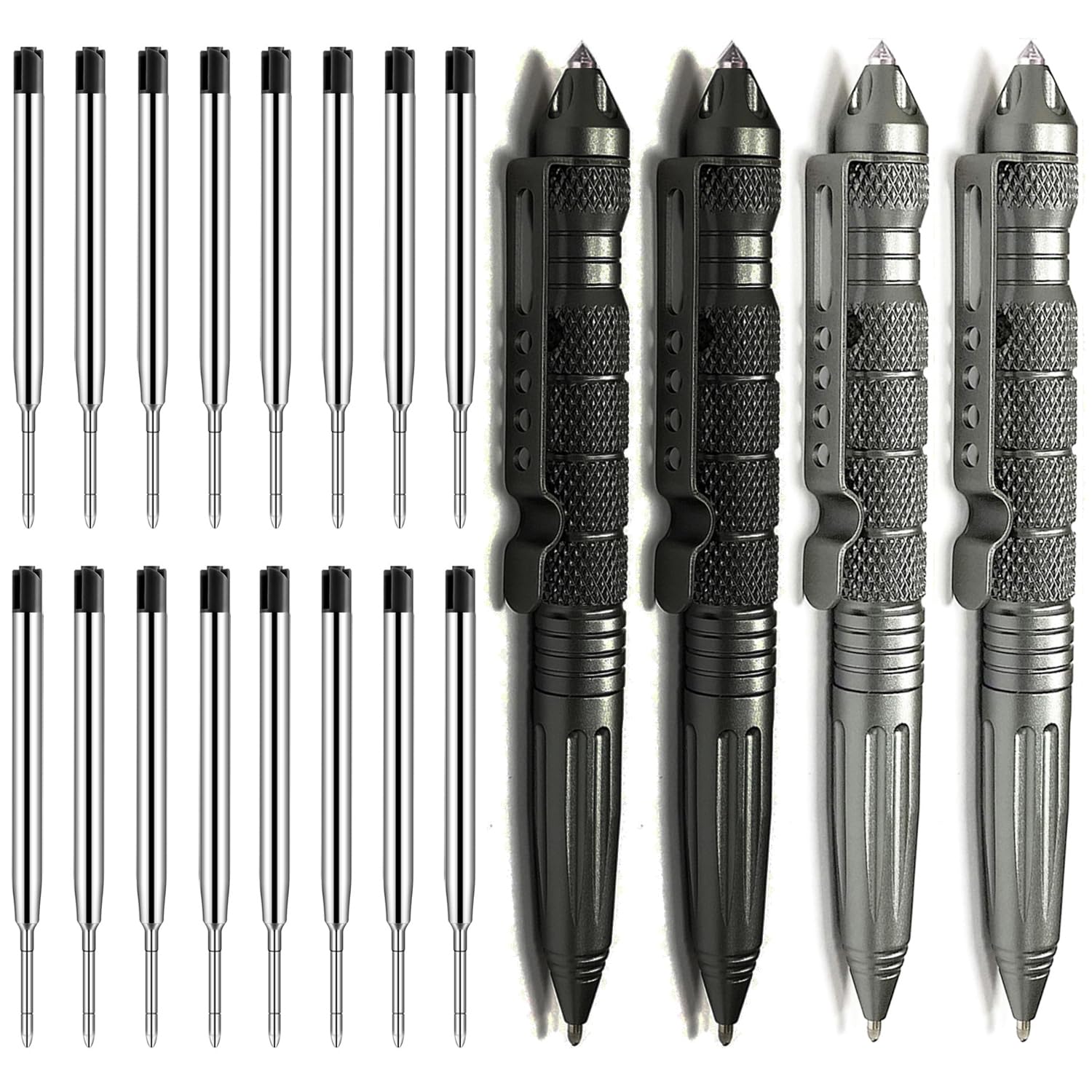 Origin-Joy 4 Pack Tungsten Steel Military Tactical Pen Set, Multifunctional EDC Self Defense Pen