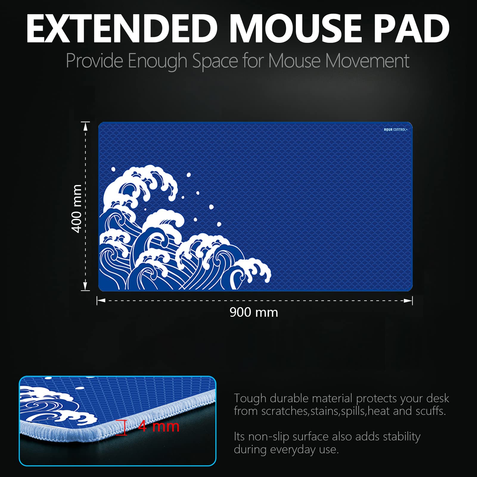 X-Raypad Aqua Control Plus Wave Gaming Mouse Pad, Ultra-High Precision Mouse Pad with Perfect Speed